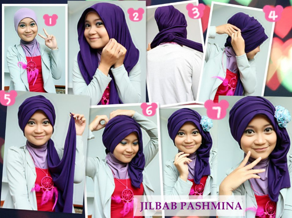 cara-memakai-hijab-segi-empat-pashmina-modern